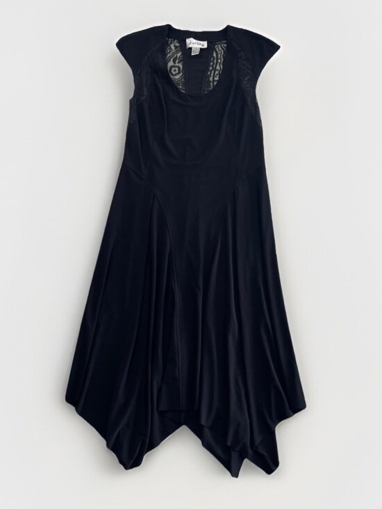 Joseph Ribkoff Dresses & Skirts - Joseph Ribkoff Midi Dress Black Sz 10 Asymmetrical Witchy Goth Avant-Garde